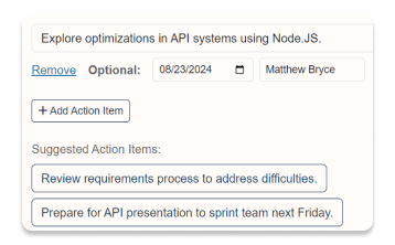 Action Items Product Action Items Product